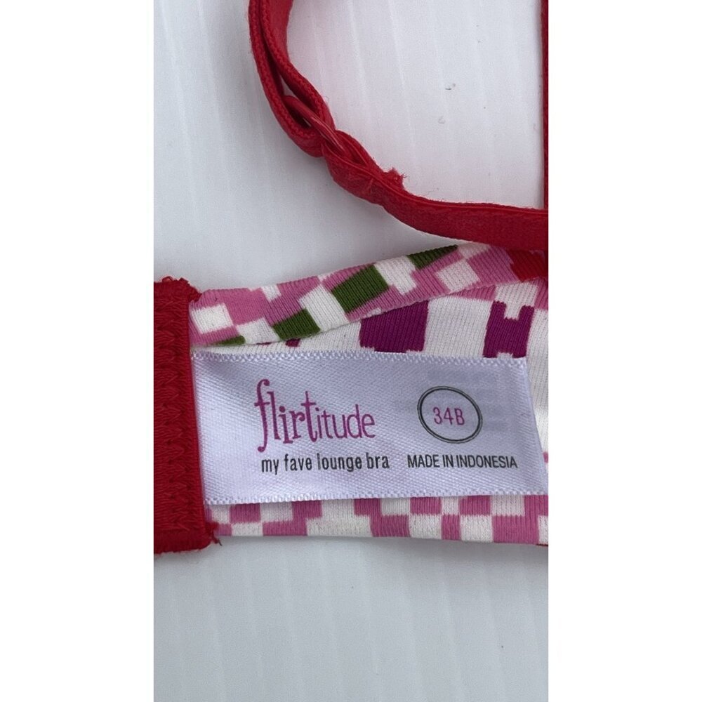 Flirtitude Women’s My Fave Lounge Wireless Bra Snow Fair Isle Padded 34B - Picture 5 of 11
